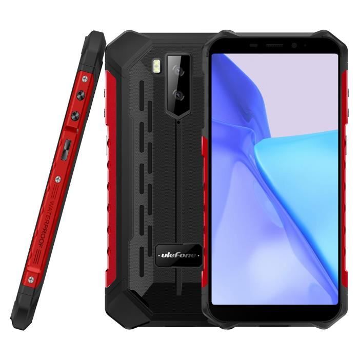 Ulefone Armor X9 Pro Smartphone Téléphone Portable Robuste 64Go Android 11 Incassable Antichoc Étanche 5000mAh NFC Rouge