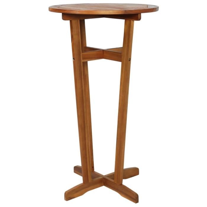 Table de bar Bois d'acacia massif 60 x 105 cm - Brun - Meubles de jardin - Tables d'extérieur - Brun - Brun