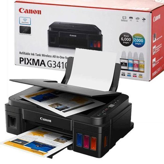 Imprimante multifonction – Canon – PIXMA G3410 – Jet dencre – Wi-Fi – 4 Cartouches