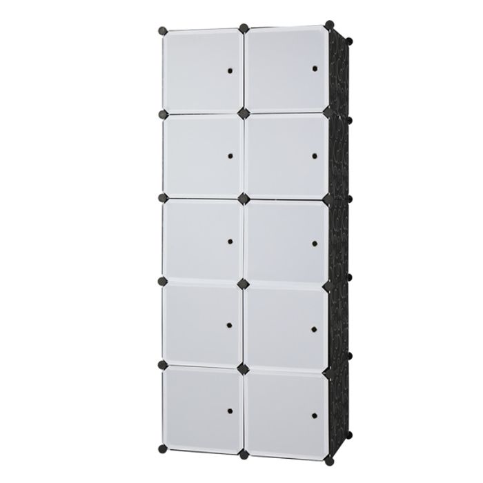 10 cube organizer empilable en plastique cube étagère de rangement design multifonction armoire modulaire