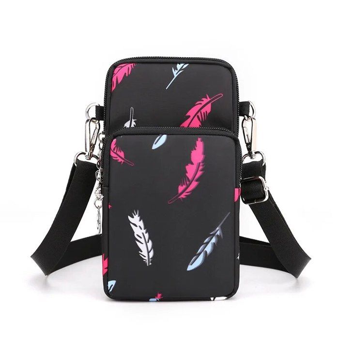 Rouge-violet - Sac à bandoulière en nylon pour femme, mini sacoche pour