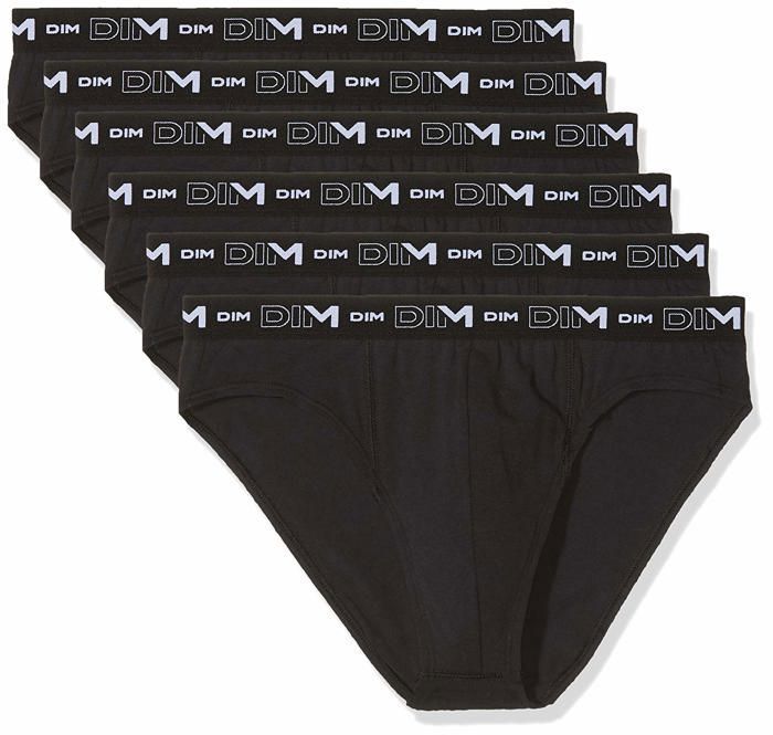 Pack De 6 Slips Homme Dim - Coton Stretch - Confort Optimal - Sans étiquette - Multi-coloris