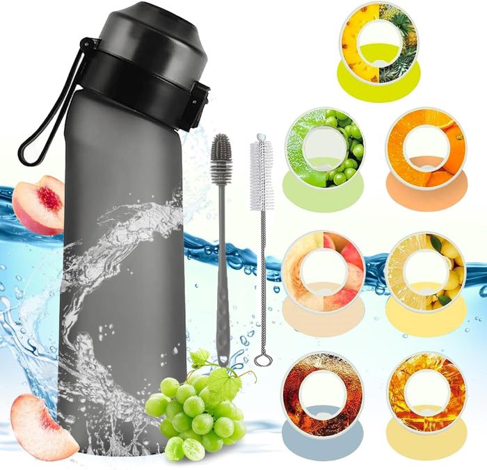 Gourde Sport Aromatisée 650ml - Avec Gousse - Sans BPA - Paille Incluse
