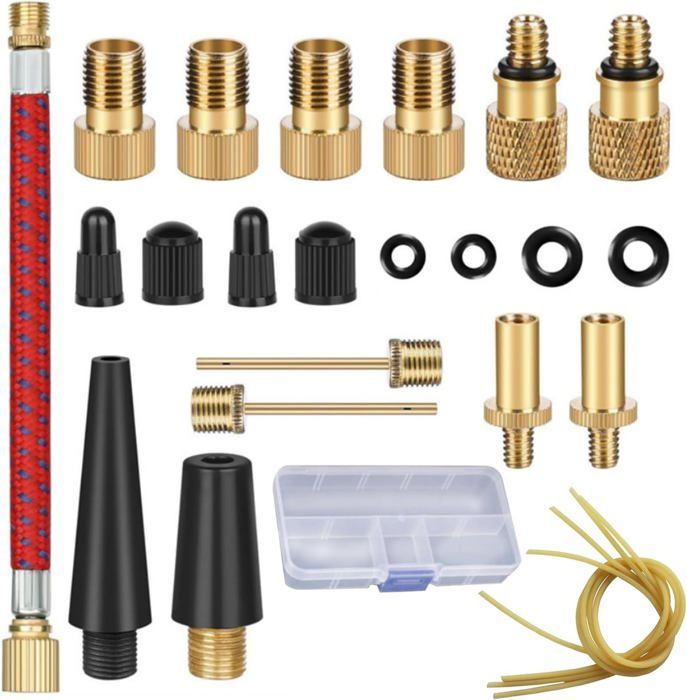 Kit De 21 Adaptateurs De Valve Pour Pompe à Vélo - DV, AV, SV, Pour Vélo, Moto, Ballons