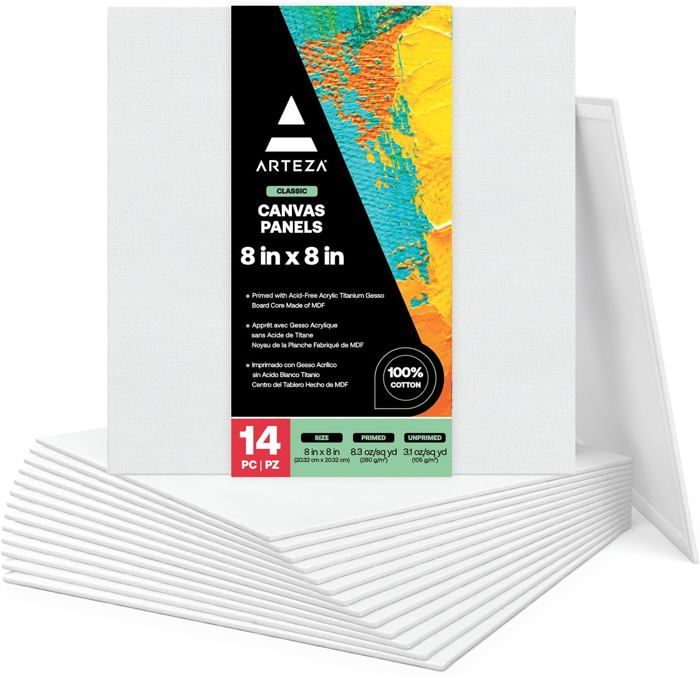 Lot De 25 Mini Toiles Magnétiques 7,5 Cm – Vierges Pour Peinture, Artisanat, Déco Et Cadeau DIY (blanc, Supports Aimantés)