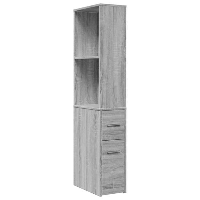 Armoire de rangement étroite - mango - pour salle de bain - avec roulettes - sonoma gris M1605