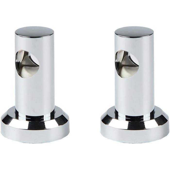 2 Supports Muraux Soytich Pour Barre De Douche - Diamètre 22mm - Plastique Chromé