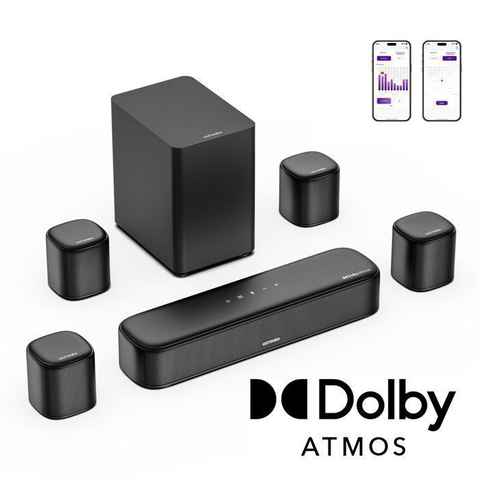 ULTIMEA 7.1 Barre de Son avec Caisson de Basses - Système de Son Surround - Dolby Atmos - Contrôle App