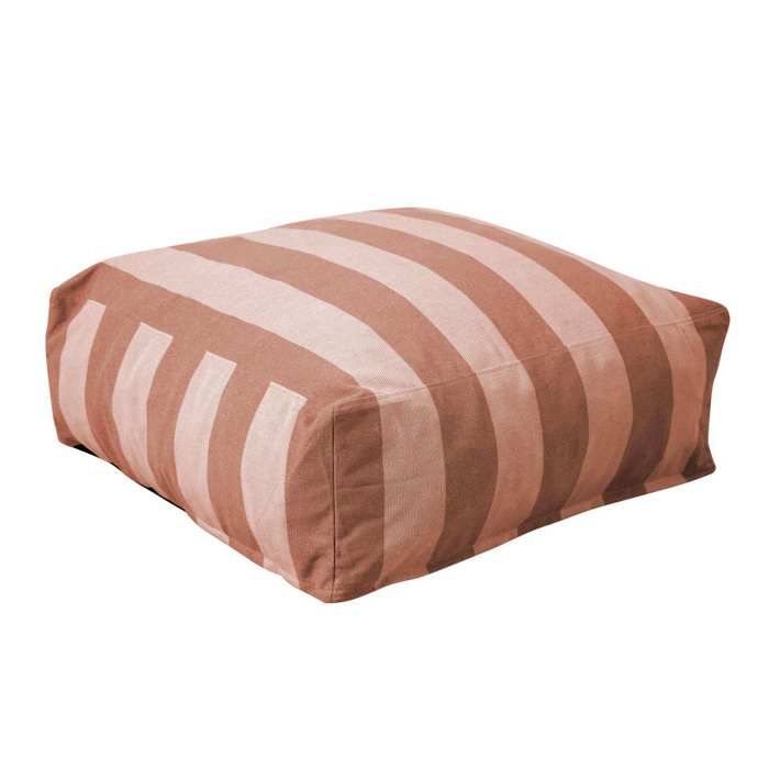 Pouf rayé pour salon de jardin modulable terracotta Mixi Oviala