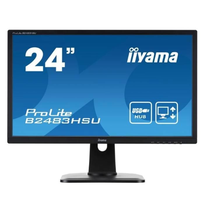 Écran IIYAMA ProLite B2483HSU B1DP – LED – 24 pouces – Full HD – Très bon état - vue 2