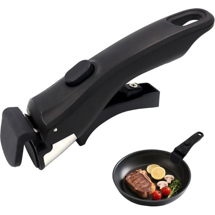 Poignée Détachable pour Casserole Poignee Amovible Universelle Compatible avec la Plupart des Poêles & Casseroles Supporte 10kg