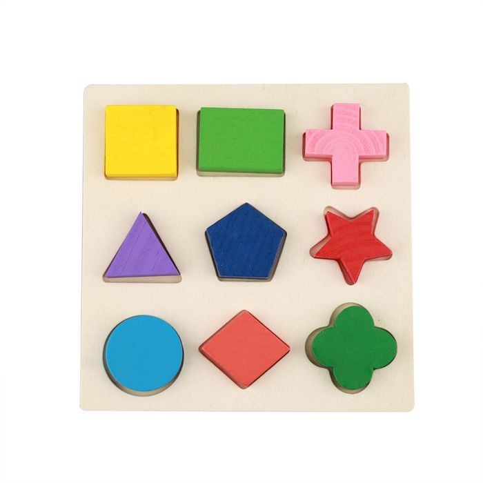 Kit jouets éducatifs bois enfant - Puzzle construction blocs géométriques - #1