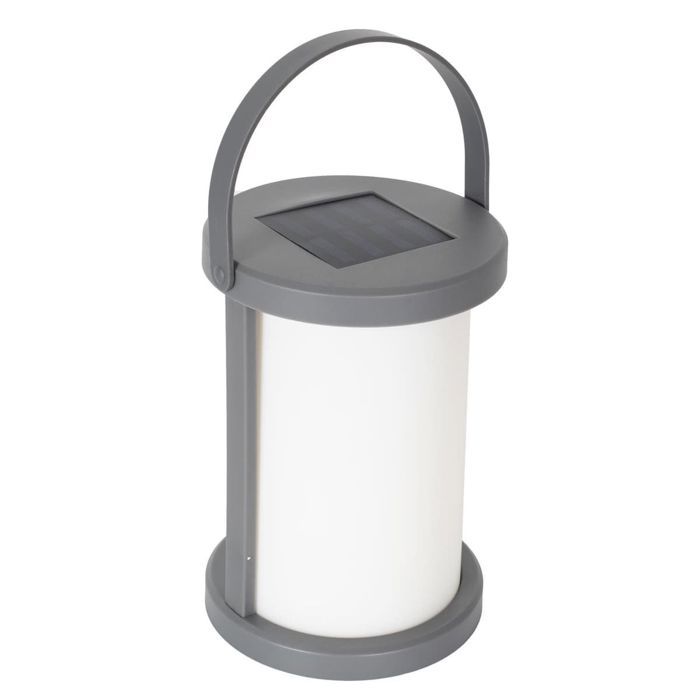 Lampe nomade solaire portable en plastique blanc et gris à Suspendre ou à poser Lampe nomade solaire portable en plastique blanc et gris à Suspendre ou à poser