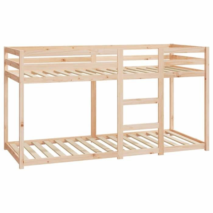 Lit superposé en bois de pin massif - WIENS - 80x200 cm - Bois de pin massif - Brun - 205.5x85.5x112 cm