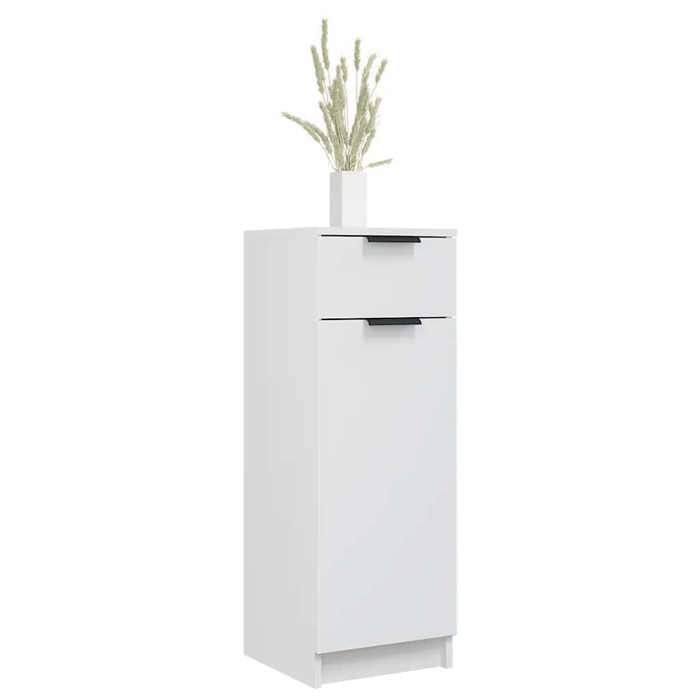 Armoire de salle de bain - WIENS - Blanc - 32x335x90 cm - Bois dingénierie - 1 tiroir - 1 porte