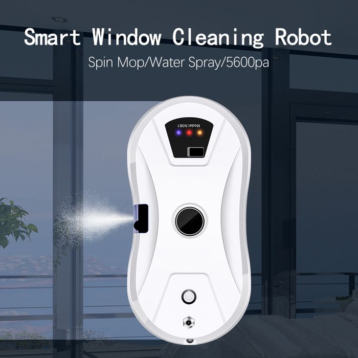 Robot Laveur Vitre Électrique - 5600Pa - Pulvérisation deau automatique - 3 Modes Automatiques - Télécommande - 10 Chiffons