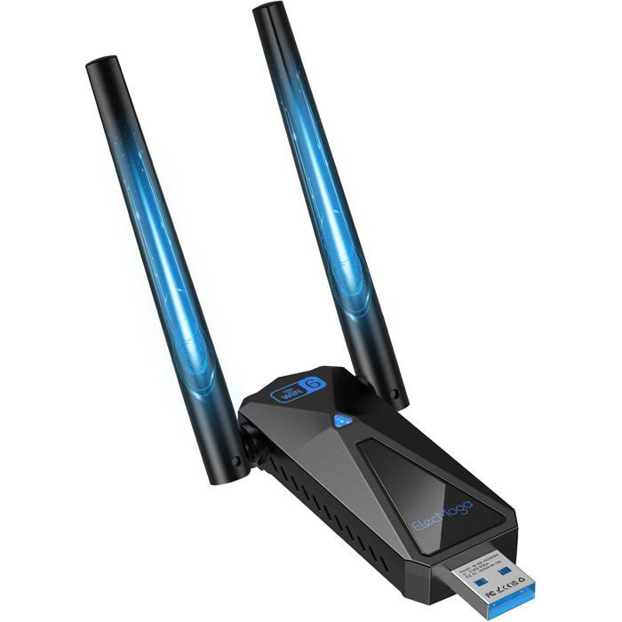 Clé WiFi 6E 5400Mbps USB 3.0 – 6GHz/5GHz/2.4GHz Pilote Intégré – PC ...