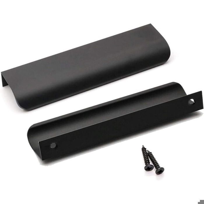 Lot de 10 Poignee de Meuble Cuisine Noir Poignée Cuisine Noir Poignée Profil Noir Poignée Meuble Noir Mat en Alliage dAluminium E