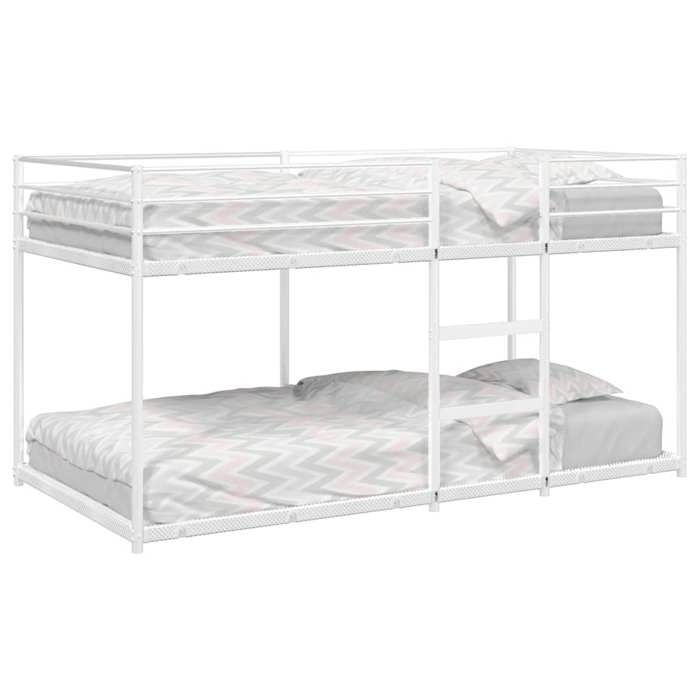 Blanc Lit superposé sans matelas blanc 90x190 cm acier - Lit chambre H14290