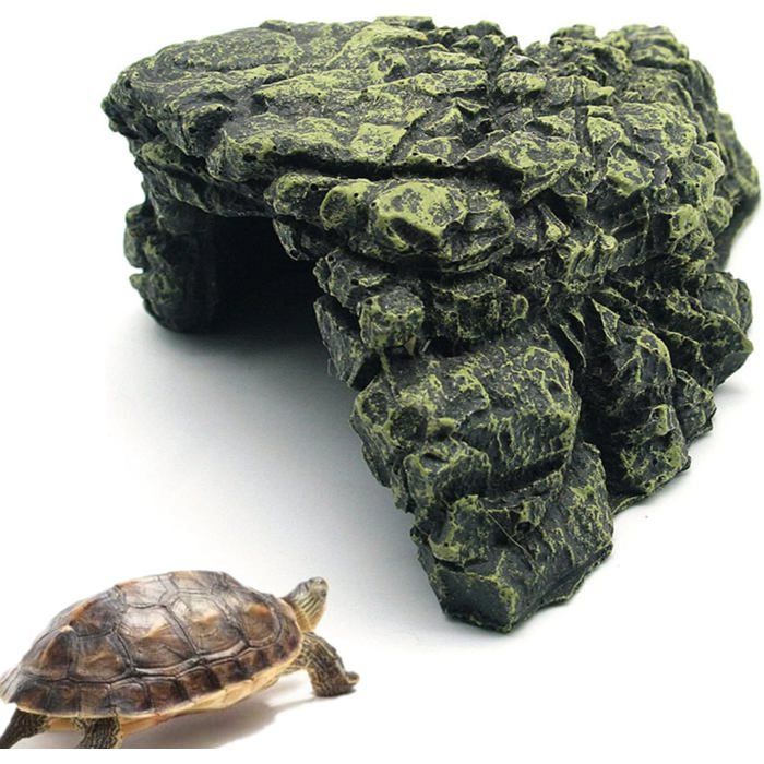 Grotte Tortue Résine Cache Aquarium/Terrarium 11x14 5x7cm