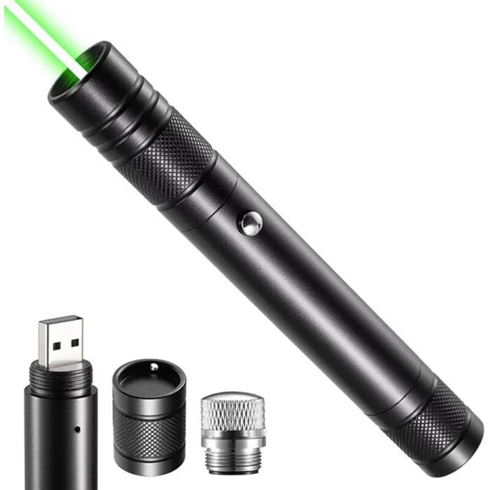 Lampe de poche - PZCC - Multifonctionnelle - Rechargeable USB - Haute puissance - Chapeau détoiles amovible