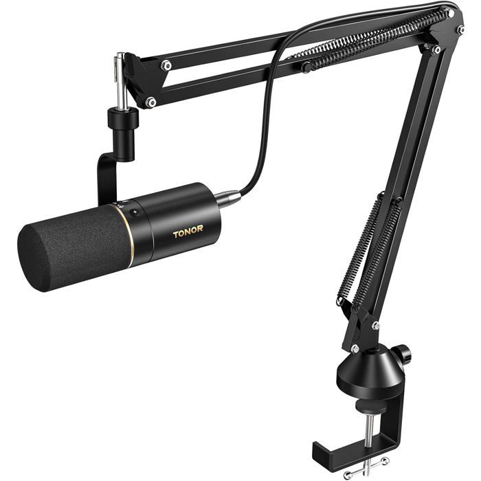 Microphone dynamique USB/XLR TONOR TD510+ Cardioïde bras T10