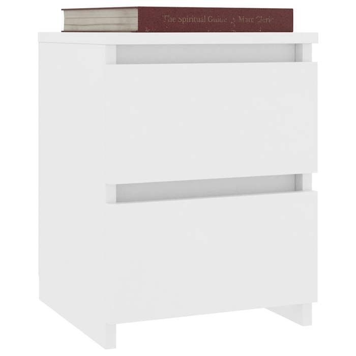 Tables de chevet 2 pièces Tables intérieure desgin contemporain Blanc 30x30x40 cm Bois dingénierie JU2W51