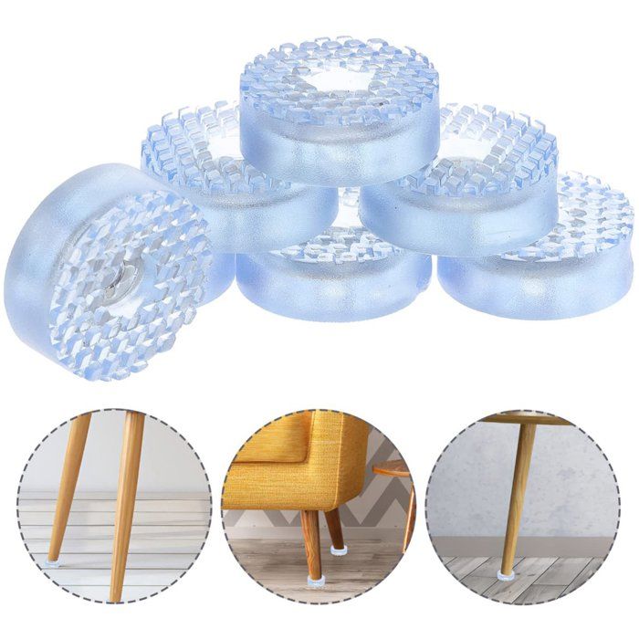 Protections Pieds De Chaise En Caoutchouc Antidérapant Lot De 20 Avec Vis Anti-Rayures Sols Bois Transparentes