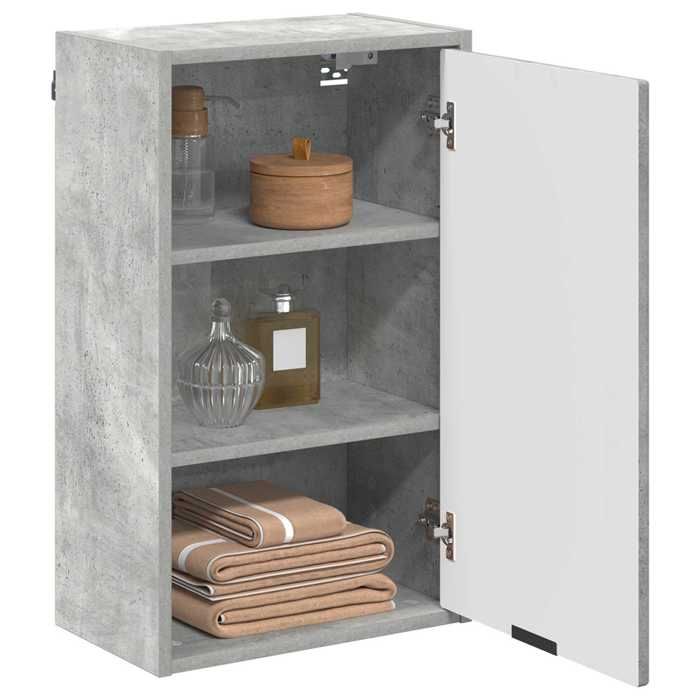 Armoire de salle de bain - vidaXL - Meuble sous vasque - Bois ingénierie - Gris béton - 2 portes - 39x23 5x65 cm 182anr50q