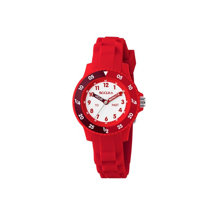 Montre Enfant Tikkers Time Teacher Bracelet Silicone Rouge Analogique