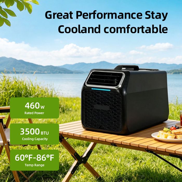 Climatiseur mobile 3500 BTU/h – Appareil portable 460W refroidissement d’appoint 220V gaz R290 format compact