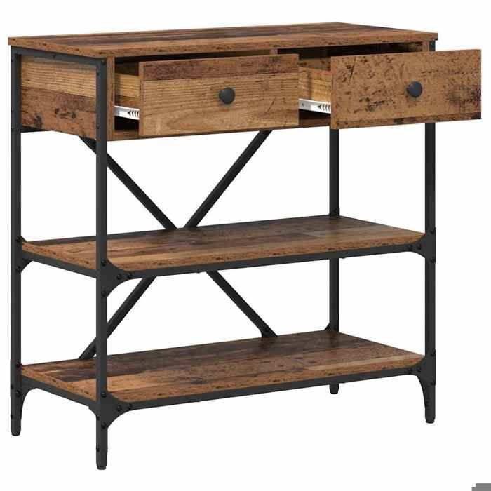Table console bois ancien 75x34.5x75 cm Bois reconstitué_2 ans garantie_36333
