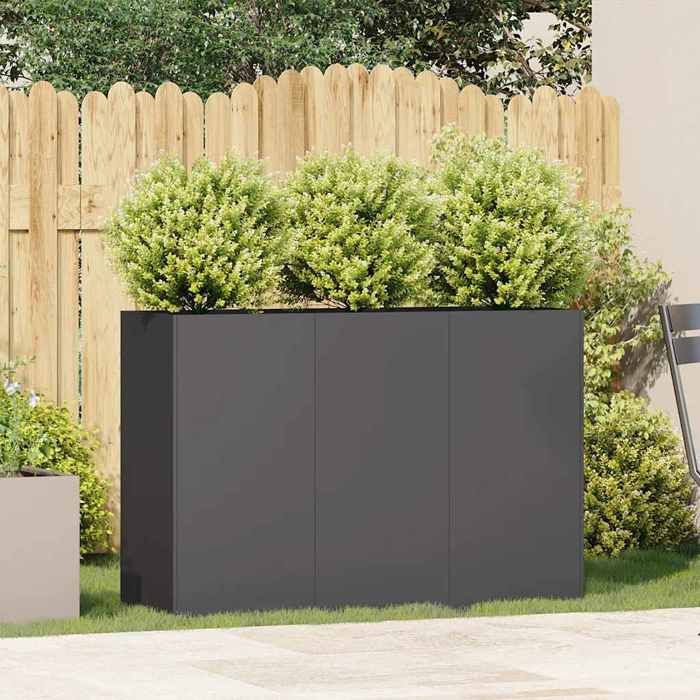 Les SoldesJardinière(1 pc)Bac de JardinDécoration Bac à Fleursnoir 120x40x80 cmAcier laminé à froid sbe10w