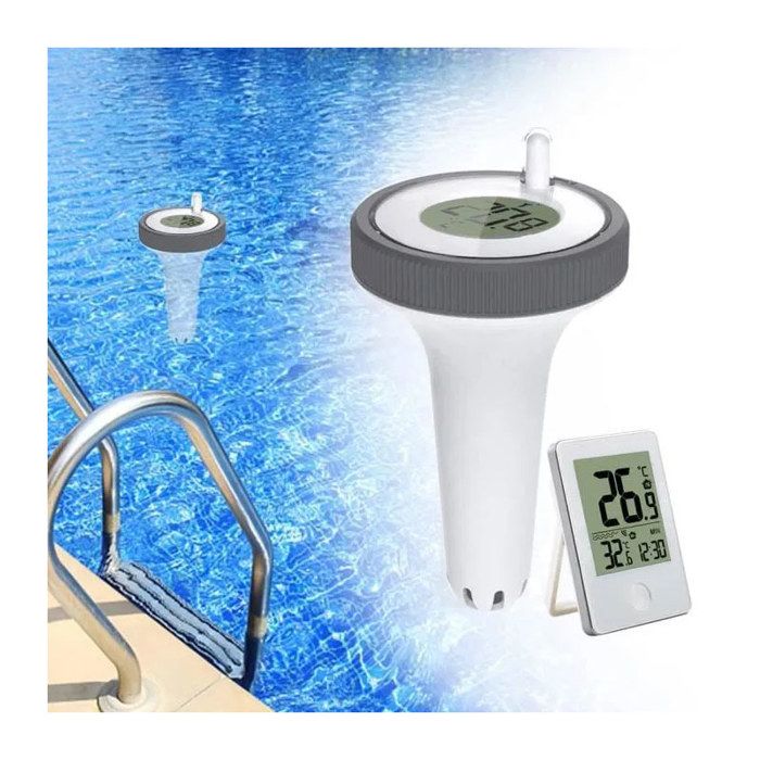 THERMOMÈTRE DE PISCINE numérique flottant sans fil- Thermomètre deau avec Récepteur pour piscine étang espace extérieur