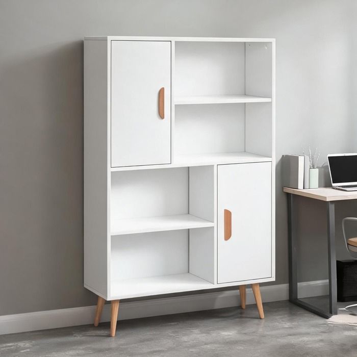 Armoire De Bureau en Bois Blanc 80 x 235 x 123 cm