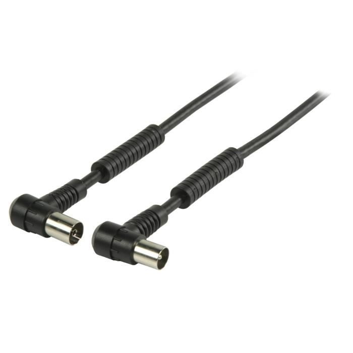 CSL 1,5m Câble Antenne Coaxial HDTV Coudé Mâle/Femelle 90° - Ultra HD 4K UHD 135dB Blindage - Blanc