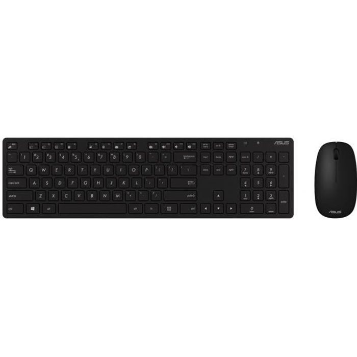 Clavier et souris sans fil ASUS W5000 – AZERTY – Noir – Interrupteurs à dôme en caoutchouc