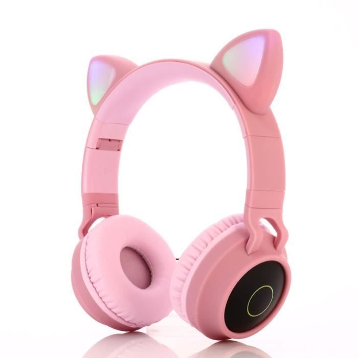 Casque Sans Fil Avec Micro Rose Stereo Intra Auriculaire Chat Mignon Oreille Bluetooth 5 0 Pliable Casque Ecouteurs Avis Et Prix Pas Cher Cdiscount