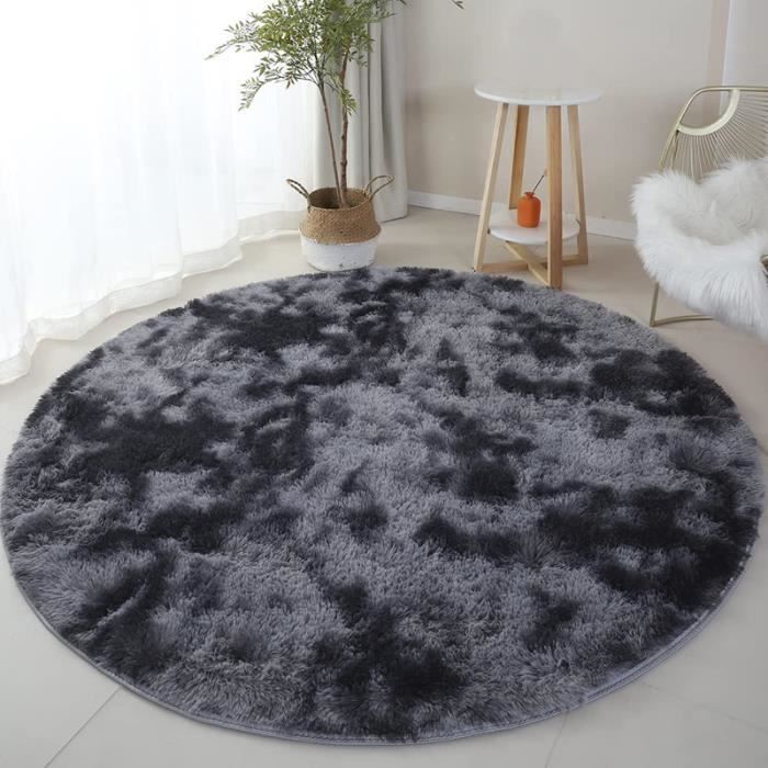 Tapis Rond 100 Cm Imprimé Abstrait - Antidérapant, Lavable, Pour Salon, Chambre, Style Scandinave Ou Bohème