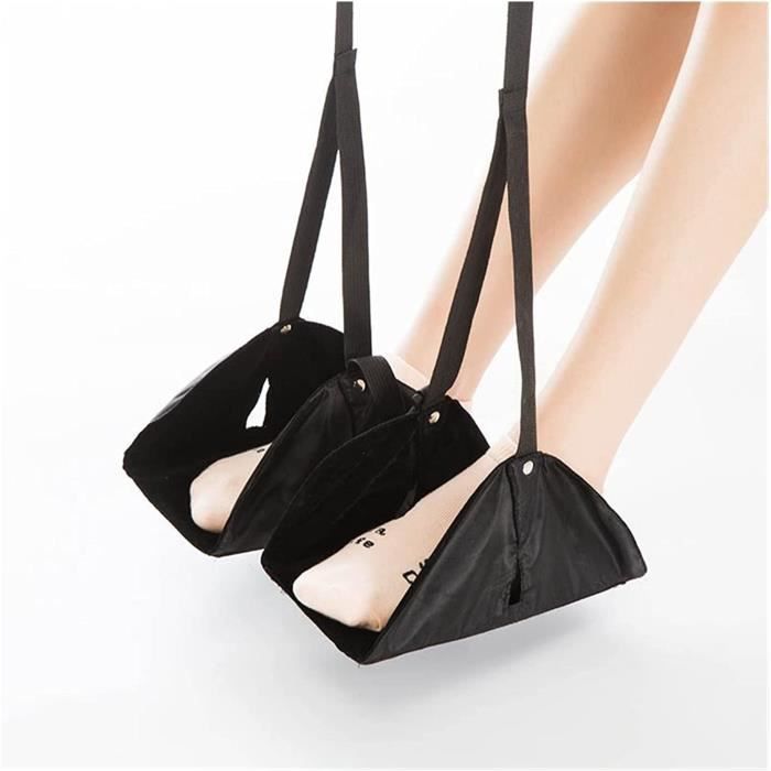Repose-pieds Pour Avion – Hamac De Voyage Portable – Réglable, Amovible – Noir – Pour Vols Longs, Train, Voiture - 2