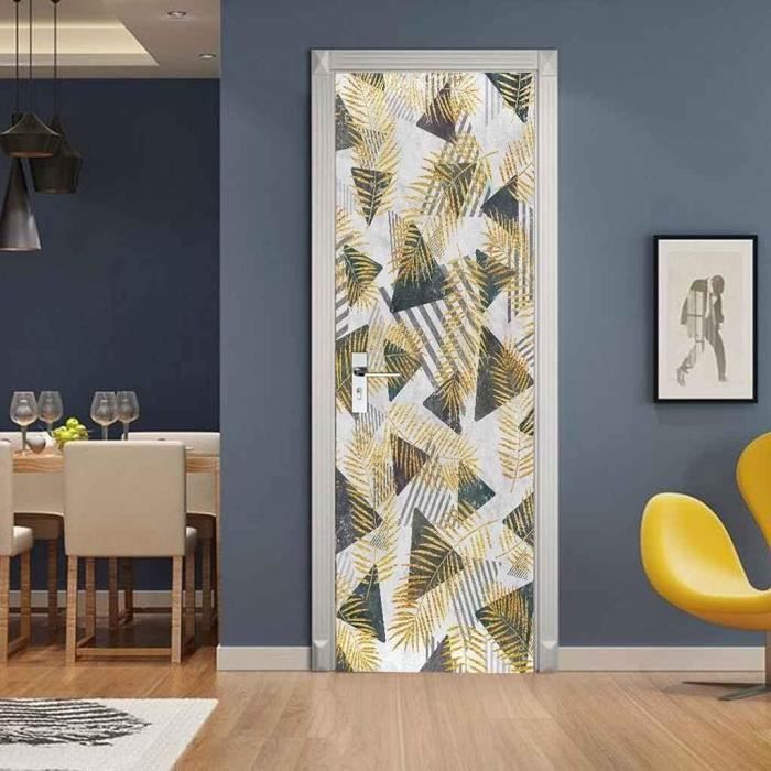 LLWYH Papier Peint Porte Affiche De Porte Personnalité Graffiti 3D en Trois Dimensions Auto-Adhésif Maison Décoration Murale 95 x 215 cm