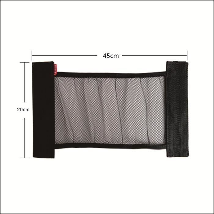 Filet De Rangement Élastique 3 Couches Pour Siège Arrière Voiture - Noir Universel