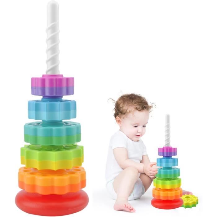 Jouet empilable arc-en-ciel  Empileur arc-en-ciel en silicone sans BPA  pour enfants