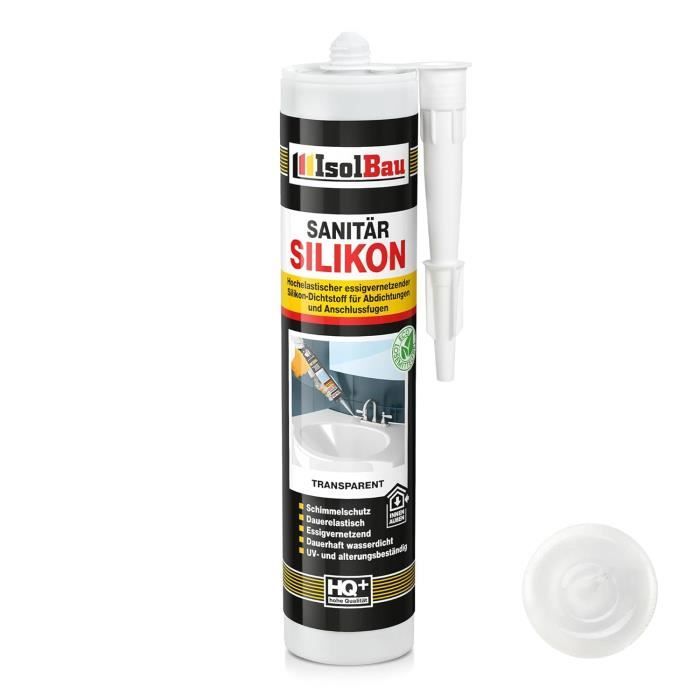 Mastic en silicone sanitaire - Transparent - 300 ml - Haute élasticité ...
