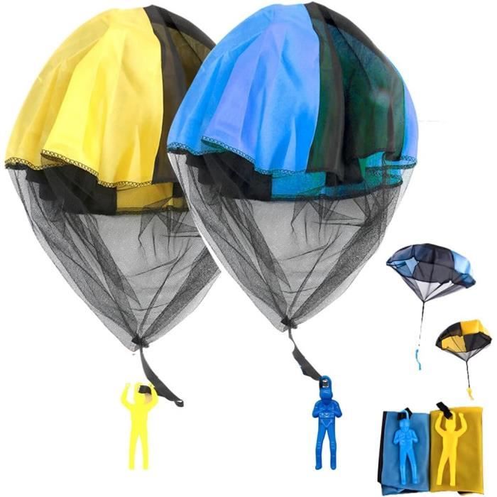 Lot De 2 Maquettes De Parachute - Diamètre 10,5 Cm - Plastique - Occasion