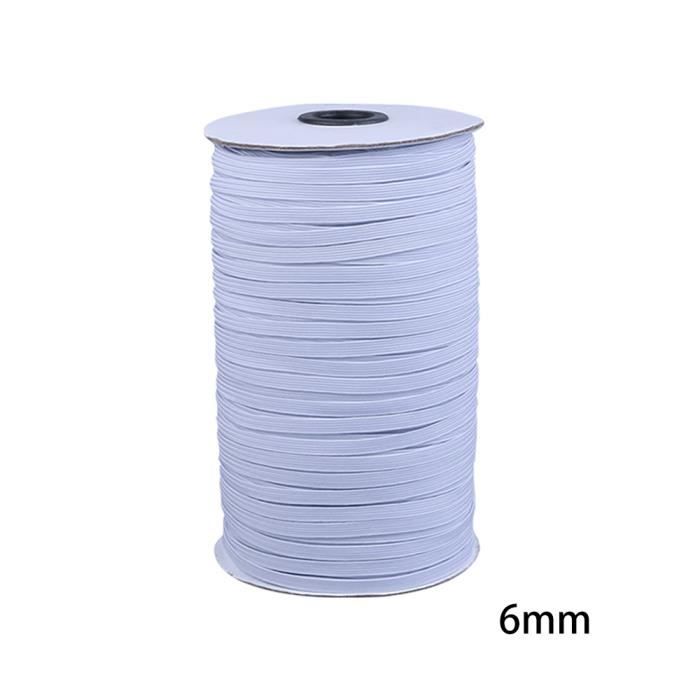 Bande Élastique Couture Blanche 10 Mm – 73 Mètres / 80 Yards, Élastique Souple Polyester + Latex Pour Vêtements, Masques, Couture Et DIY