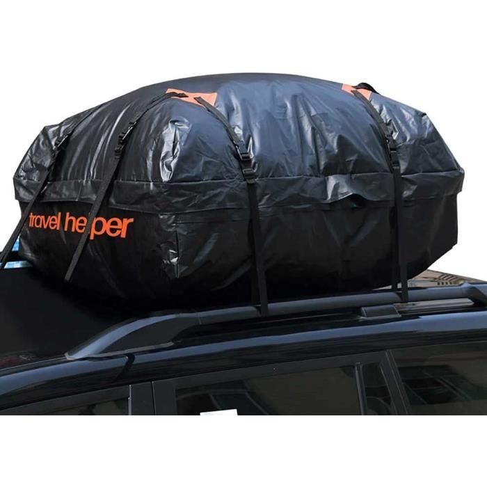 Sailnovo Sac De Toit Voiture 580 L Pliable - Coffre Souple PVC 20 Pieds Cube Noir