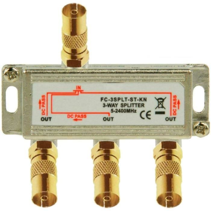 TronicXL Câble d'antenne numérique 8 voies TV BK - Souple - Répartiteur satellite HDTV F