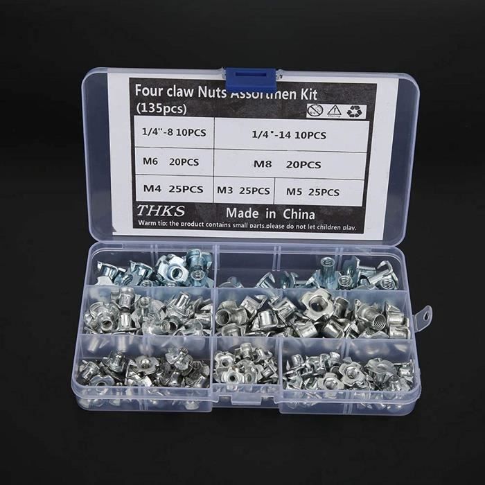 Kit Montage Rack PremiumCord - 4 Vis M6, 4 Écrous, 4 Disques Plastique - Longueur Vis 14mm