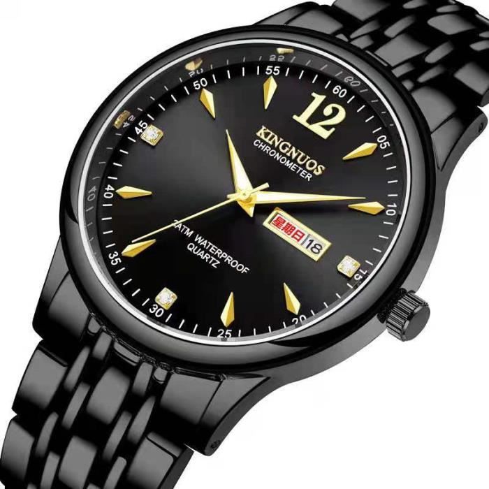 Montre Homme 30M À Quartz Étanche Montres Grand Cadran, Bracelet En